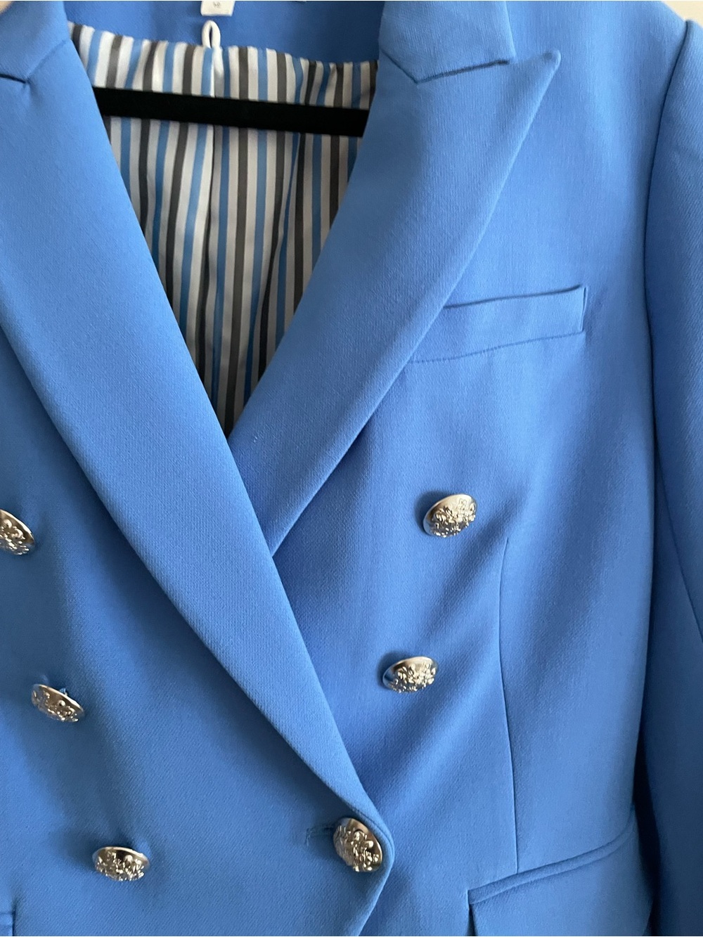 Veronica Beard Double Breasted Miller Blazer in Azure Blue Size 12 - Picture 5 of 16